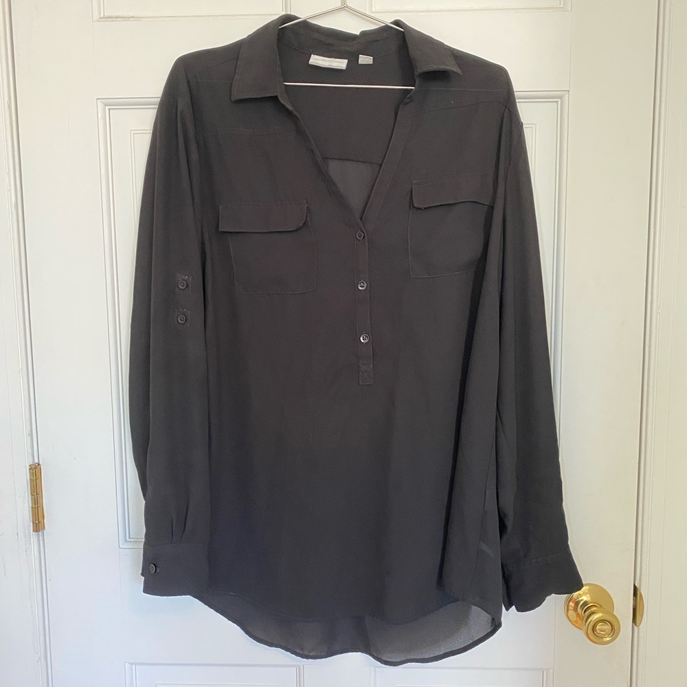long sleeve tunic style blouse